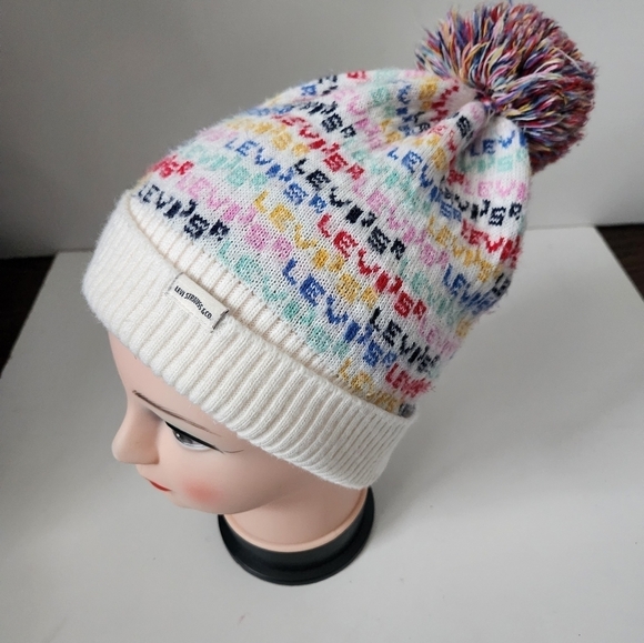 LEVI'S | Logo beanie hat rainbow color white - Picture 1 of 4